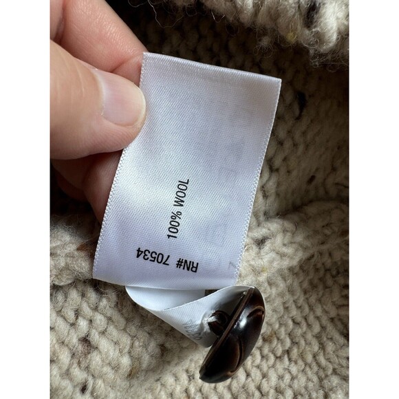 Orvis XXL Mens 100%  Wool Beige Tan Sweater Heavy Knitted - Picture 5 of 11